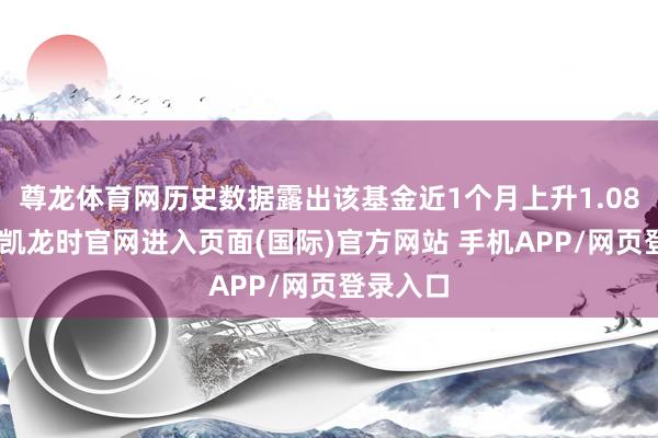 尊龙体育网历史数据露出该基金近1个月上升1.08%-尊龙凯龙时官网进入页面(国际)官方网站 手机APP/网页登录入口