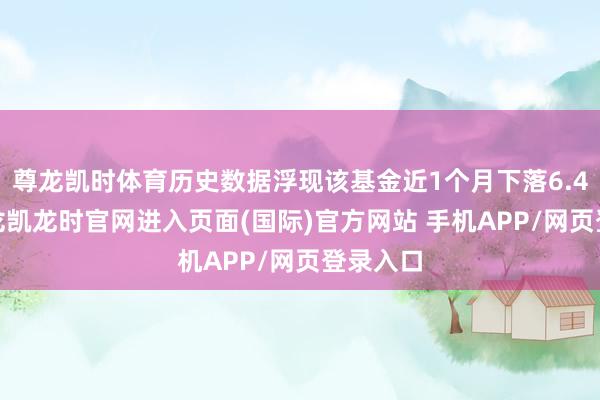 尊龙凯时体育历史数据浮现该基金近1个月下落6.47%-尊龙凯龙时官网进入页面(国际)官方网站 手机APP/网页登录入口
