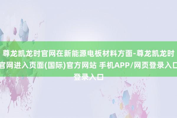 尊龙凯龙时官网在新能源电板材料方面-尊龙凯龙时官网进入页面(国际)官方网站 手机APP/网页登录入口