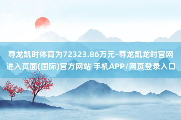 尊龙凯时体育为72323.86万元-尊龙凯龙时官网进入页面(国际)官方网站 手机APP/网页登录入口