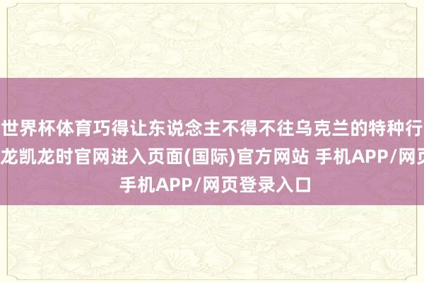 世界杯体育巧得让东说念主不得不往乌克兰的特种行为上猜-尊龙凯龙时官网进入页面(国际)官方网站 手机APP/网页登录入口