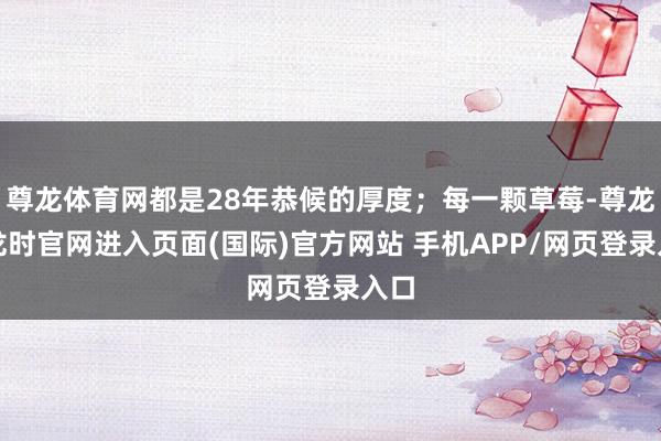尊龙体育网都是28年恭候的厚度；每一颗草莓-尊龙凯龙时官网进入页面(国际)官方网站 手机APP/网页登录入口