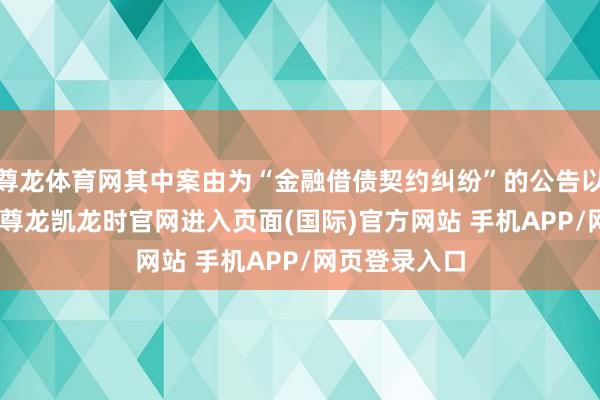 尊龙体育网其中案由为“金融借债契约纠纷”的公告以311则居首-尊龙凯龙时官网进入页面(国际)官方网站 手机APP/网页登录入口