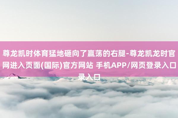 尊龙凯时体育猛地砸向了嬴荡的右腿-尊龙凯龙时官网进入页面(国际)官方网站 手机APP/网页登录入口