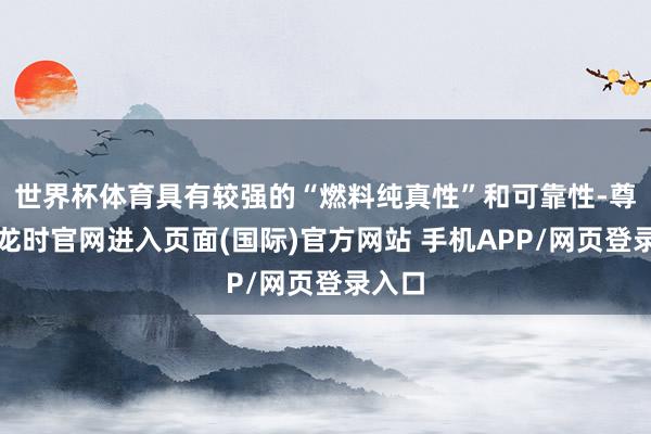 世界杯体育具有较强的“燃料纯真性”和可靠性-尊龙凯龙时官网进入页面(国际)官方网站 手机APP/网页登录入口