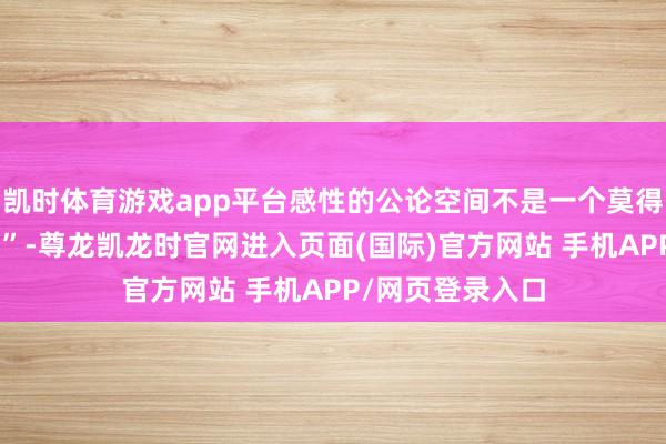 凯时体育游戏app平台感性的公论空间不是一个莫得争论的“回信室”-尊龙凯龙时官网进入页面(国际)官方网站 手机APP/网页登录入口